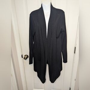 Verve Ami Open Front Long Black Cardigan Sweater Long Sleeves, Size XL, NWT